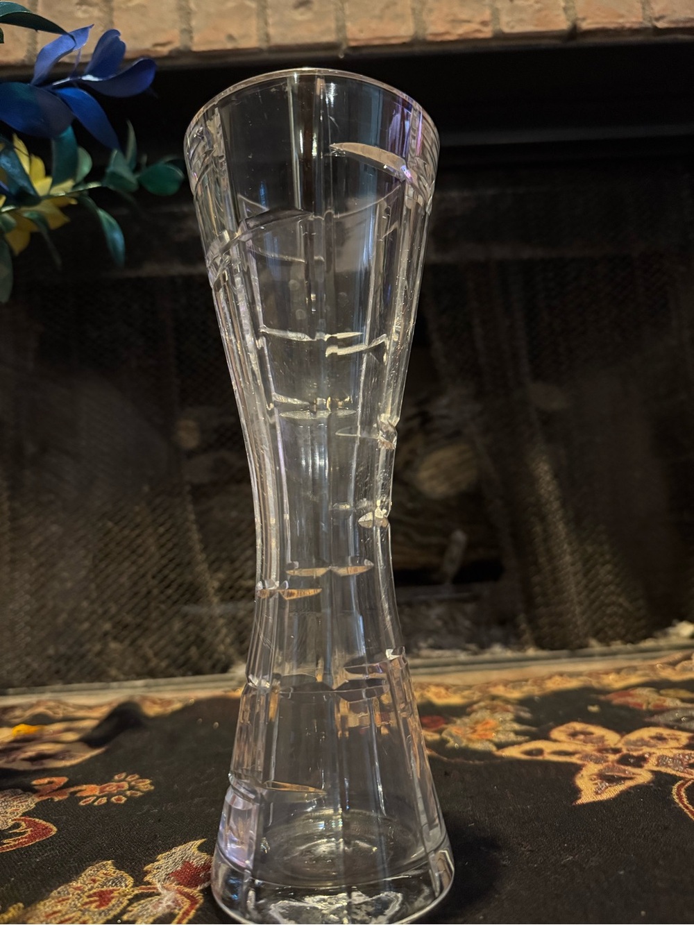 Mikasa Clear Glass Textured Bud Vase